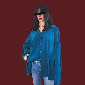 3/$25 Blue button up long sleeve shirt